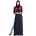 Designer long Kurti - Blue-Red Designer long Kurti - Blue-Red